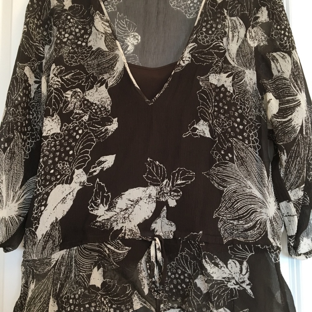 Blouse with attached camisole